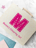 Treat Republic personalised children's colouring set in wooden box, UK version