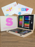Treat Republic personalised children's colouring set in wooden box, UK version