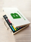 Treat Republic green colouring set with pencils and crayons - British product