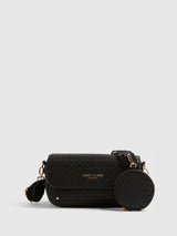 Next River Island Black Utility Flap Detail Cross Body Bag- Buy online at McGrocer