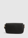 River Island black cross body bag with flap detail, UK version