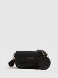 River Island black cross body bag with flap detail, UK version