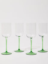 Next Oliver Bonas Set of 4 Green Alba Wine Glasses- Buy online at McGrocer
