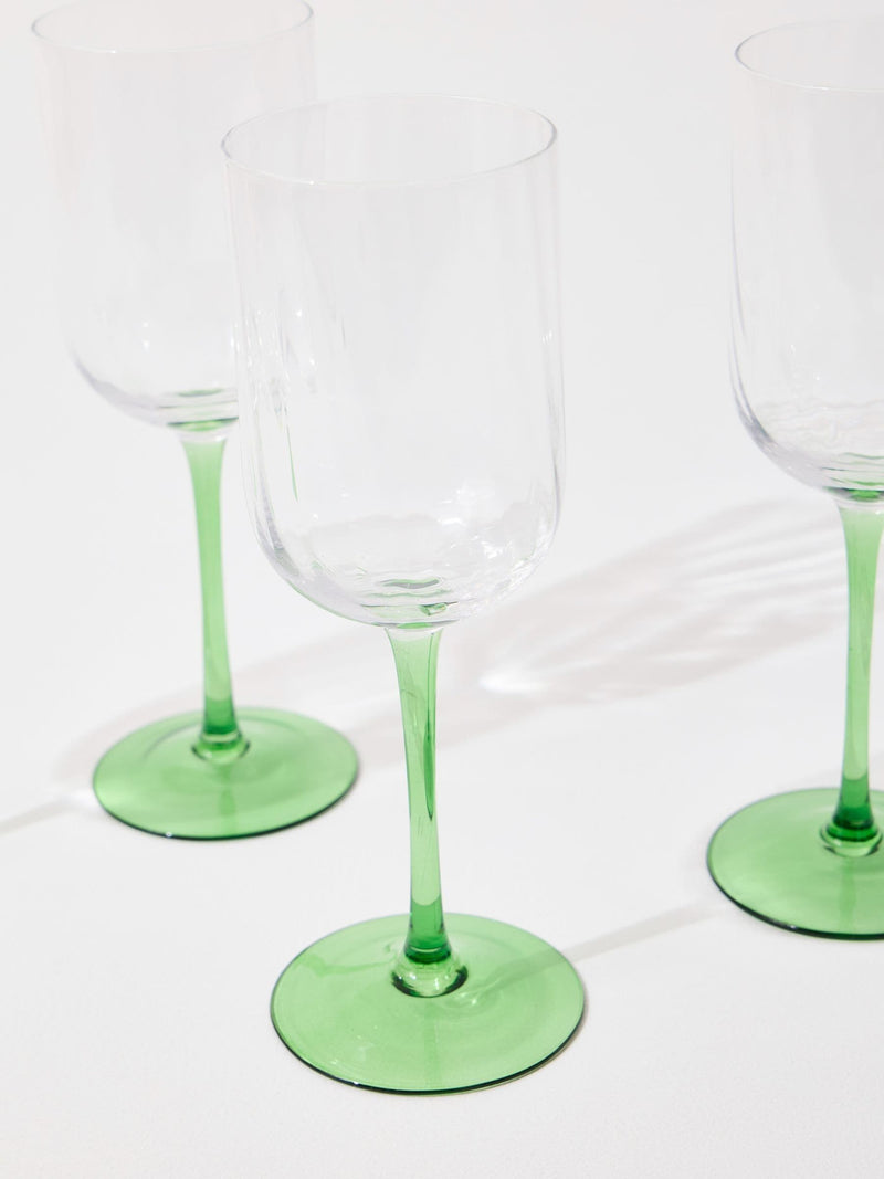 Oliver Bonas green Alba wine glasses set of 4 - British product
