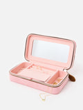 Oliver Bonas pink brown corduroy large rectangle jewellery box, imported from the UK