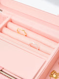 Oliver Bonas pink brown corduroy large rectangle jewellery box, imported from the UK