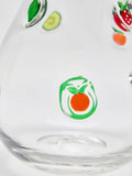Oliver Bonas clear glass cocktail jug with fruit motifs, imported from the UK