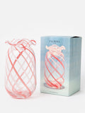 Oliver Bonas red Palmera swirl glass vase 28cm - British product