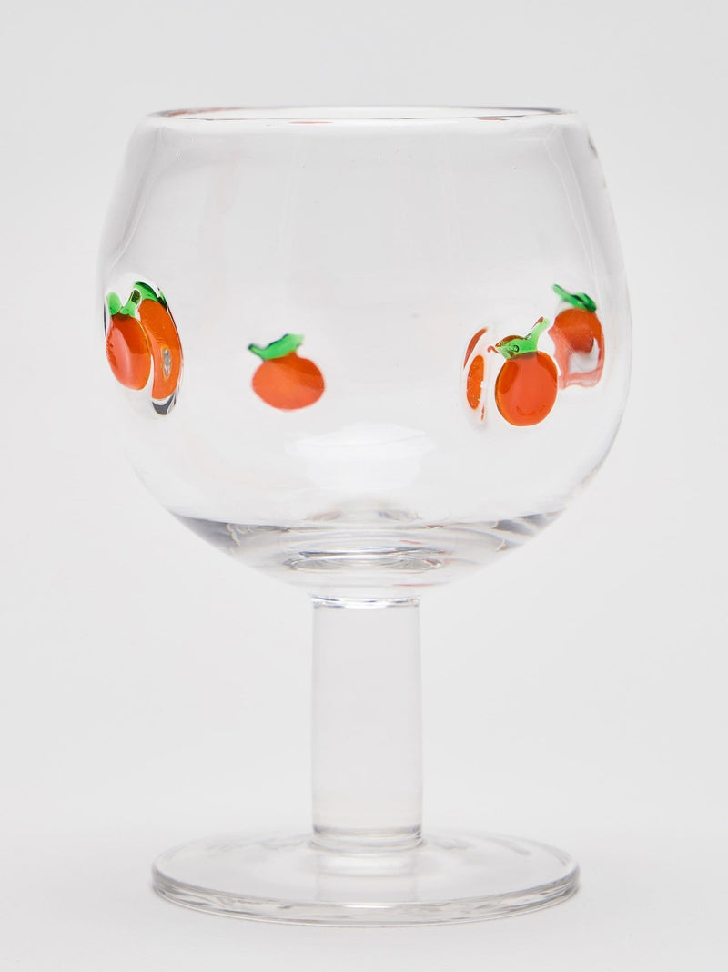 Oliver Bonas clear orange spritz glasses pair, UK version