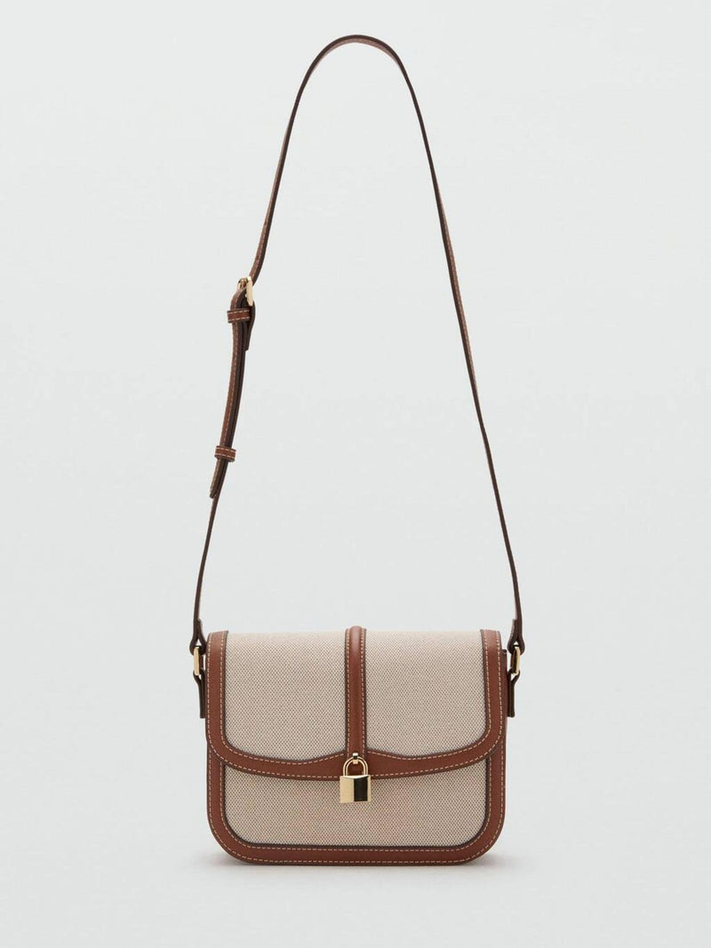 Mango brown canvas crossbody bag small (British brand)