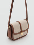 Mango brown canvas crossbody bag small (British brand)