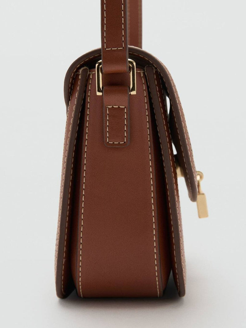 Mango brown canvas crossbody bag small (British brand)