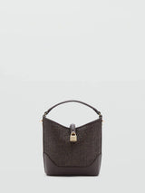 Next Mango Brown Straw Contrasting Canvas Bucket Cross-Body Bag- Buy online at McGrocer