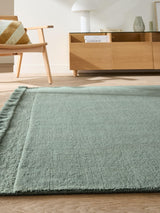 Next La Redoute Intérieurs Celadon Osni Wool and Cotton Handmade Rug - 200cm x 290cm- Buy online at McGrocer