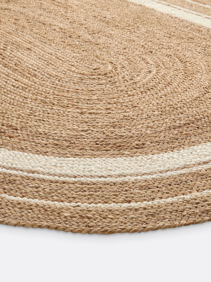 La Redoute handwoven oval jute rug natural white 200x290cm - British product