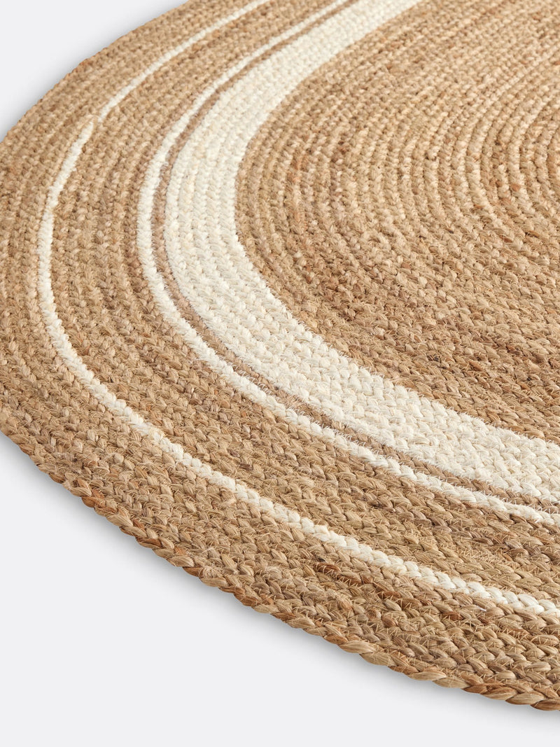 La Redoute handwoven oval jute rug natural white 200x290cm - British product