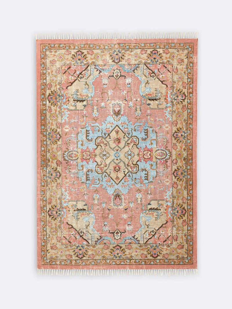 La Redoute Lexy multicolour vintage style cotton rug 200x290cm, imported from the UK