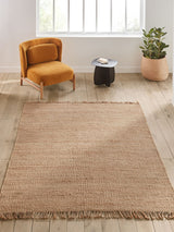 Next La Redoute Ajan Fringed Jute Rug Beige 200cm x 290cm- Buy online at McGrocer