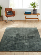 Next La Redoute Intérieurs Khaki Izri Aged Effect Lyocell Rug, 200cm x 290cm- Buy online at McGrocer