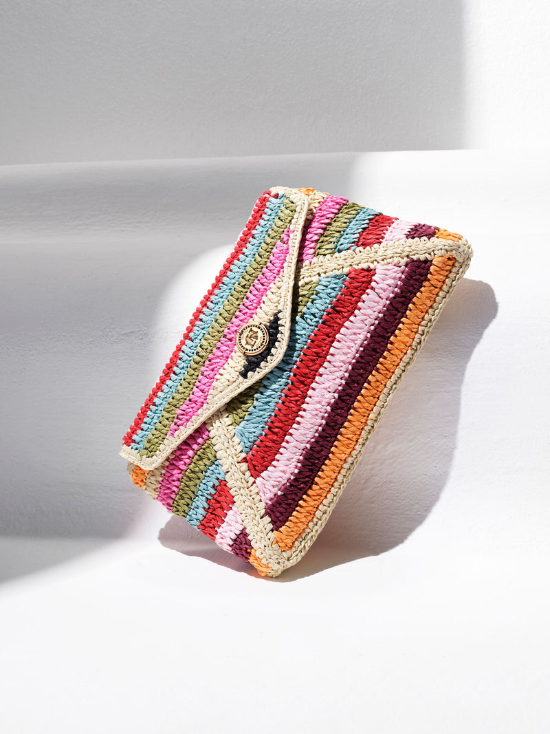 Dune London red essentials clutch bag, raffia construction - British product