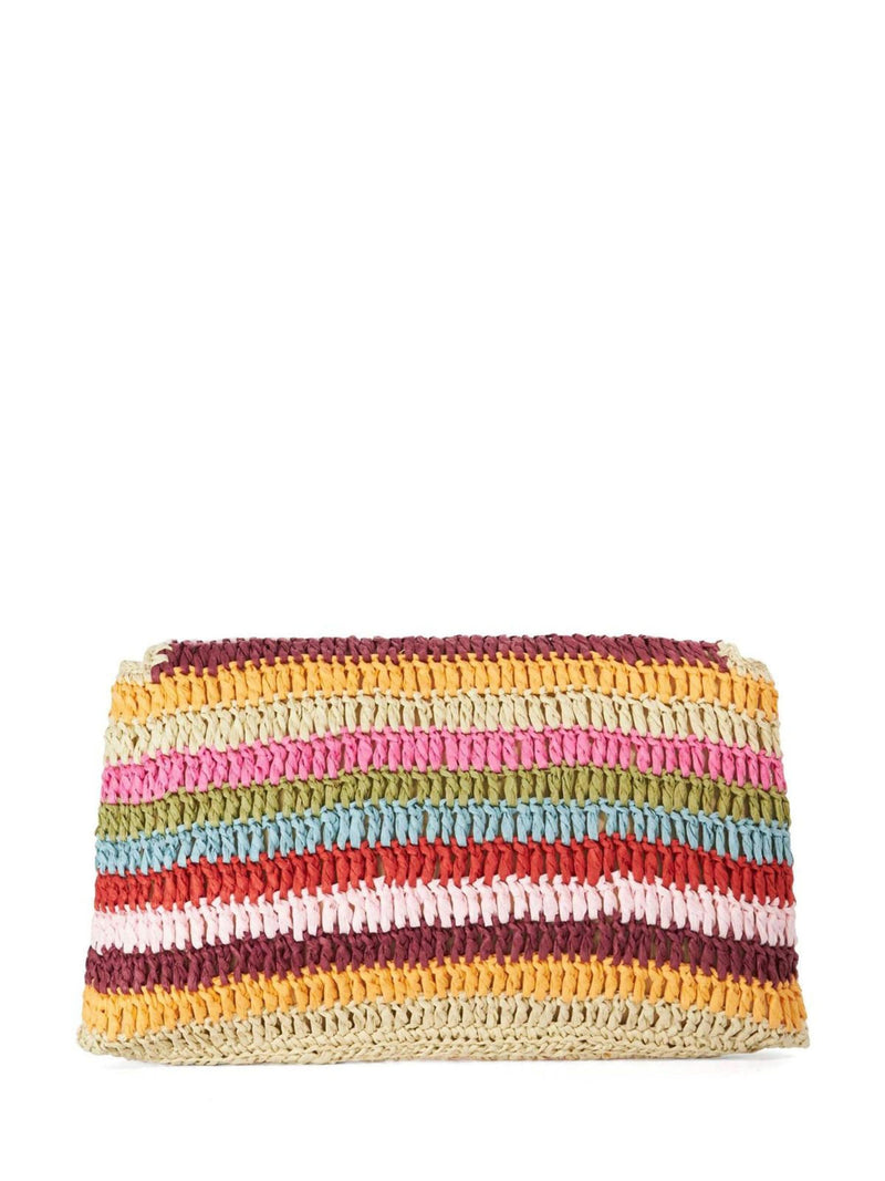 Dune London red essentials clutch bag, raffia construction - British product