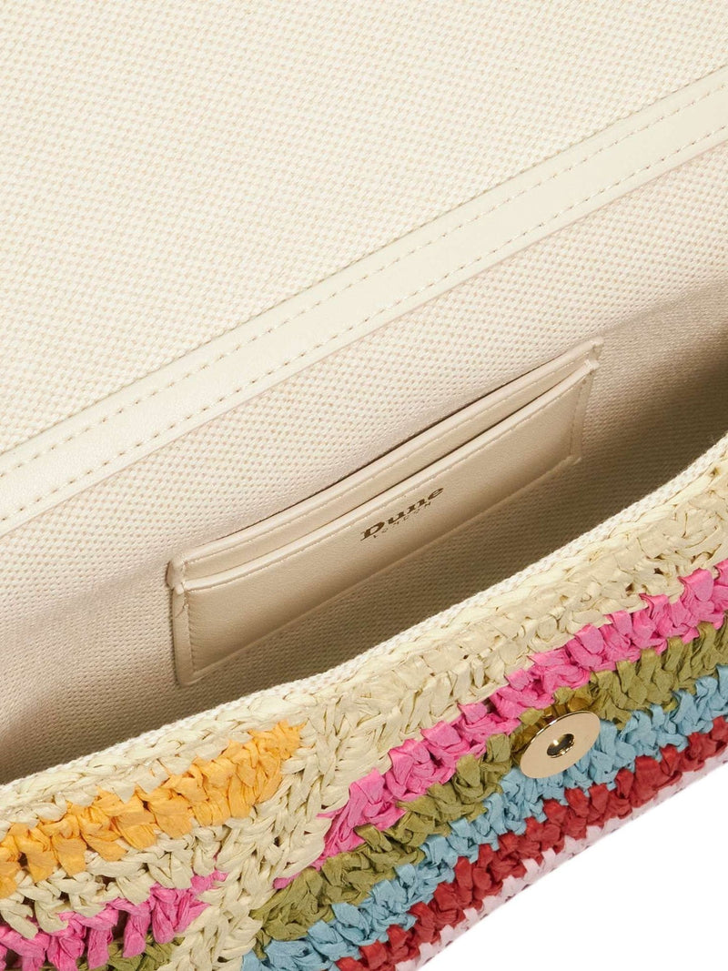 Dune London red essentials clutch bag, raffia construction - British product