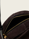 AllSaints Rosalie suede cross-body bag brown, imported from the UK