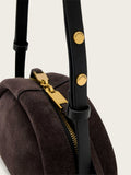 AllSaints Rosalie suede cross-body bag brown, imported from the UK