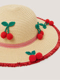 Monsoon crochet cherry straw hat and bag set, UK version