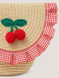 Monsoon crochet cherry straw hat and bag set, UK version