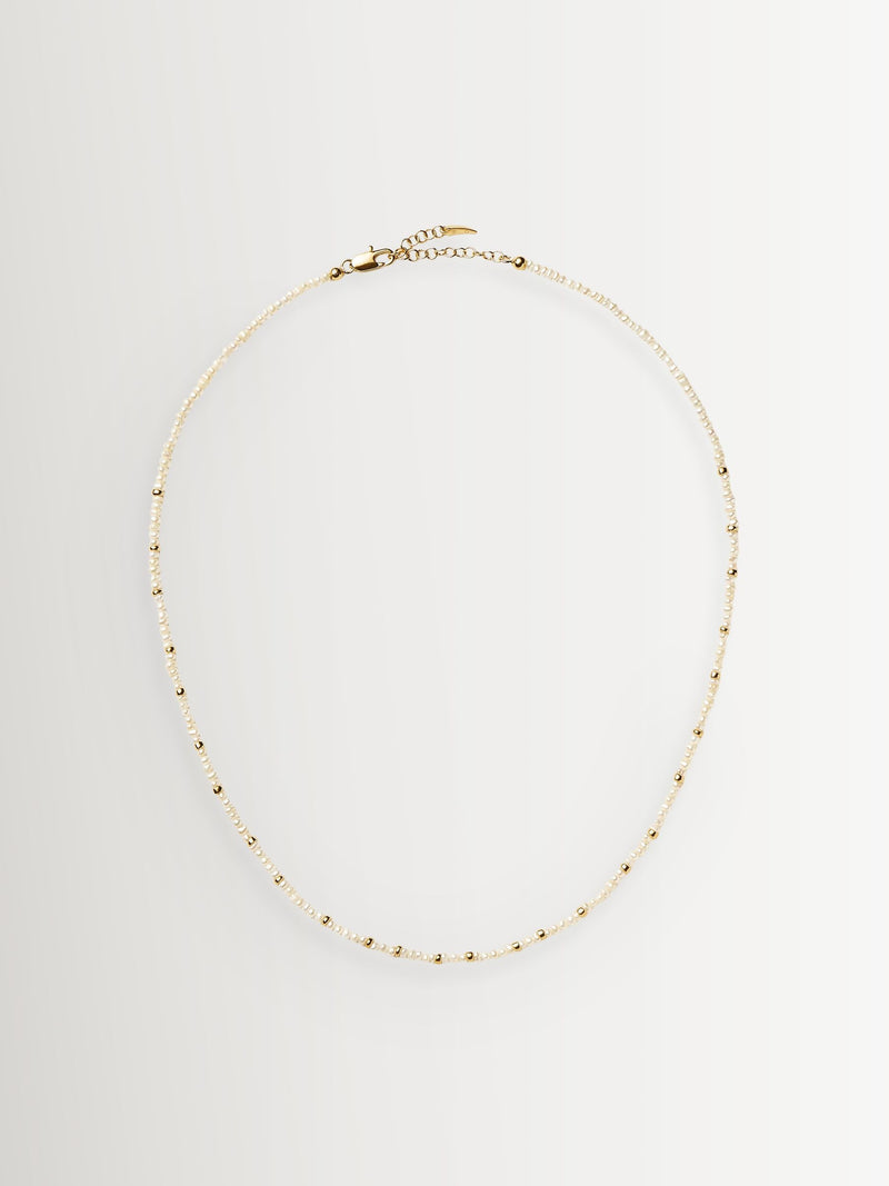Missoma gold tone micro pearl beaded necklace - British product