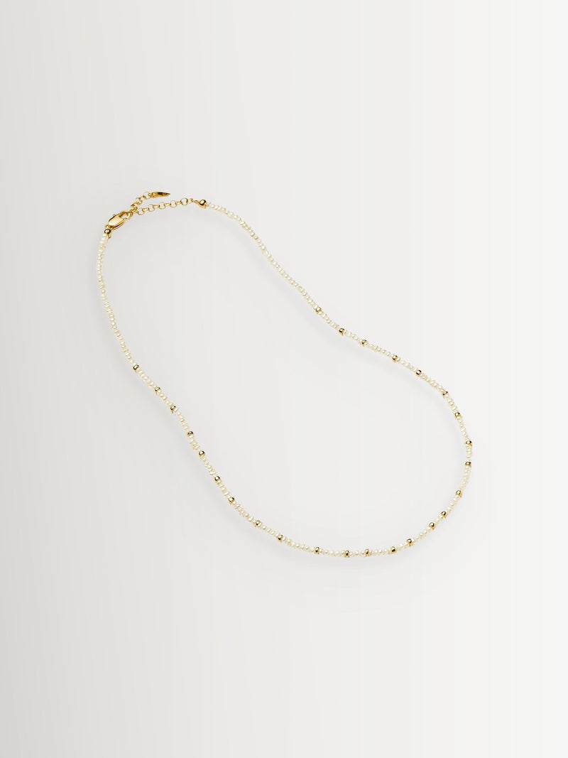 Missoma gold tone micro pearl beaded necklace - British product