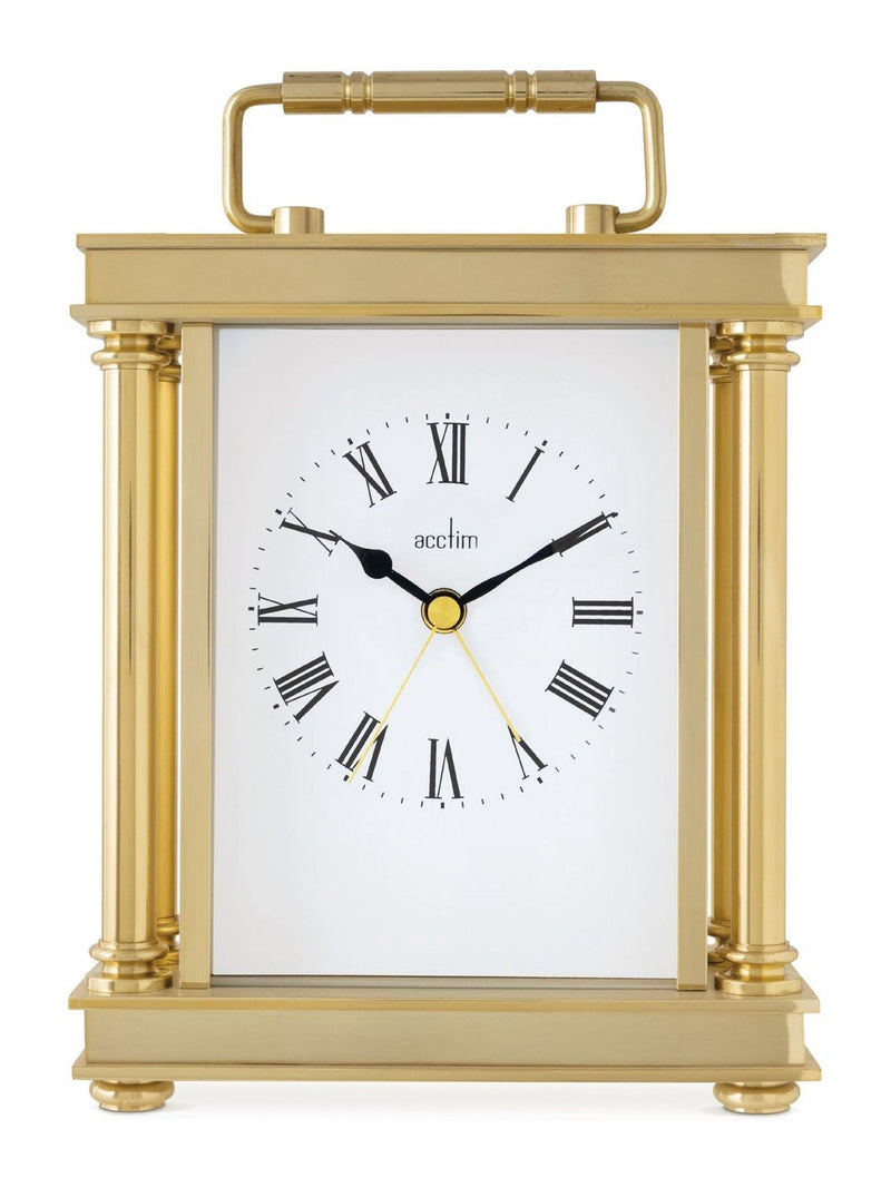 Acctim gold tone Marlow carriage clock, imported from the UK