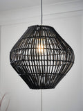 BHS black bamboo bobbin shade ceiling light - British product