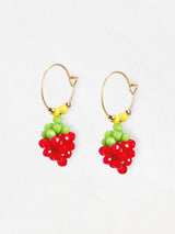 Next Oliver Bonas Red Suzy Strawberry Charm Drop Hoop Gold Tone Earrings- Buy online at McGrocer