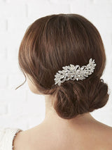 Next Jon Richard Silver Navette Crystal Swirl Bridal Hair Comb- Buy online at McGrocer