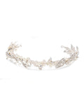 Jon Richard silver plated feather and pearl tiara (British brand)