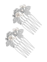 Next Jon Richard Silver Jessica Mini Floral Hair Comb 2 Pack- Buy online at McGrocer