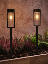 Next Lights4fun Set of 2 Black Solar Stake Lights- Buy online at McGrocer