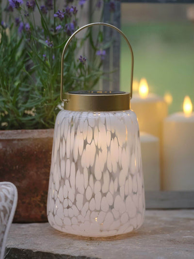 Next Lights4fun White Clear Solar Confetti Table Lantern- Buy online at McGrocer