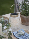Lights4fun white clear confetti glass solar table lantern - British product