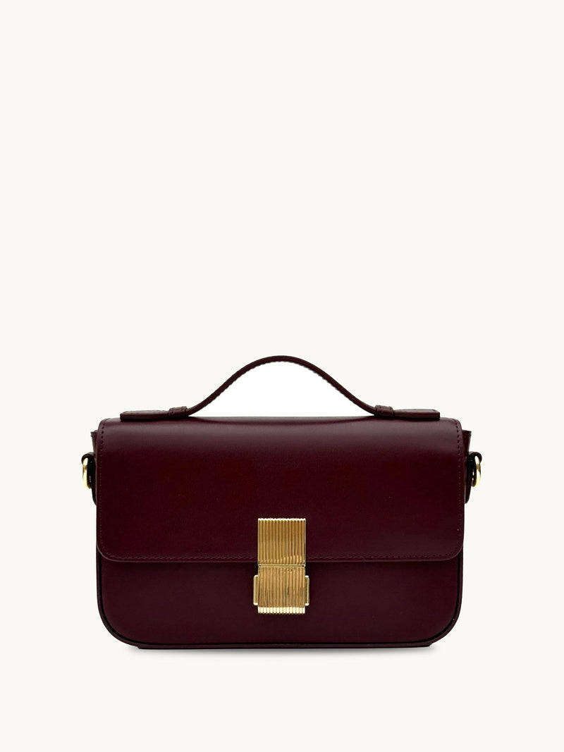 Apatchy Burgundy Flora Leather Bag - British product