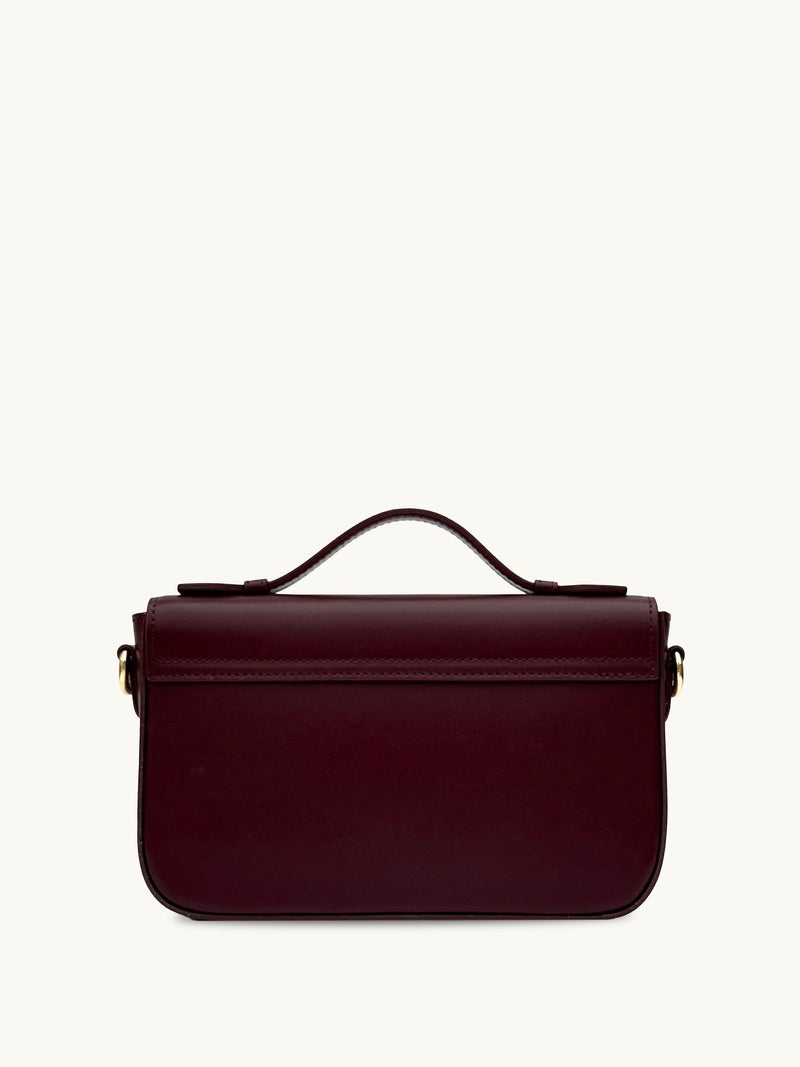 Apatchy Burgundy Flora Leather Bag - British product