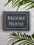 Loveabode engraved slate sign 30x20cm, imported from the UK