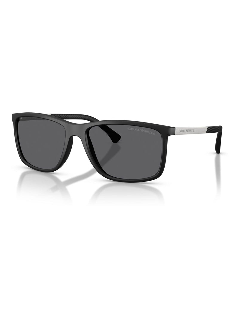Emporio Armani black rectangle sunglasses with yellow lenses (British brand)