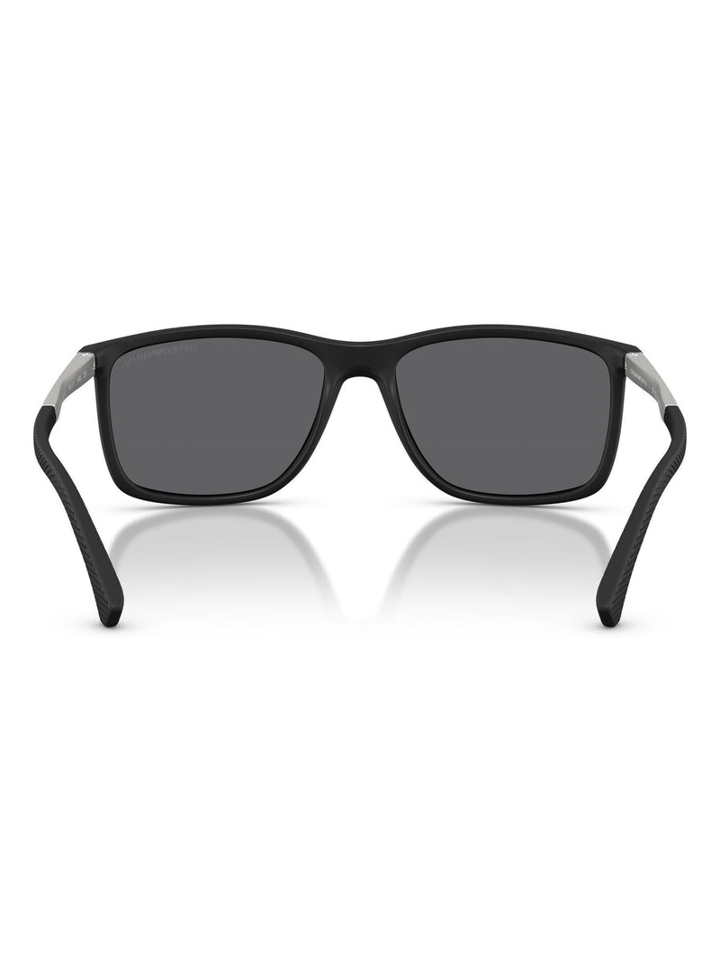 Emporio Armani black rectangle sunglasses with yellow lenses (British brand)