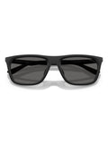 Emporio Armani black rectangular sunglasses with grey lenses, UK version