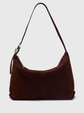 Whistles brown buckle detail suede bag, imported from the UK