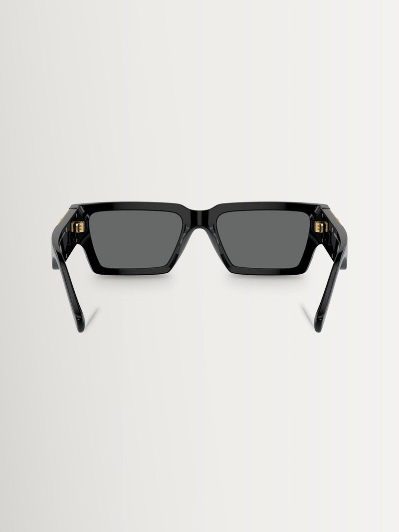 Versace VE4459 black rectangle sunglasses, UK version