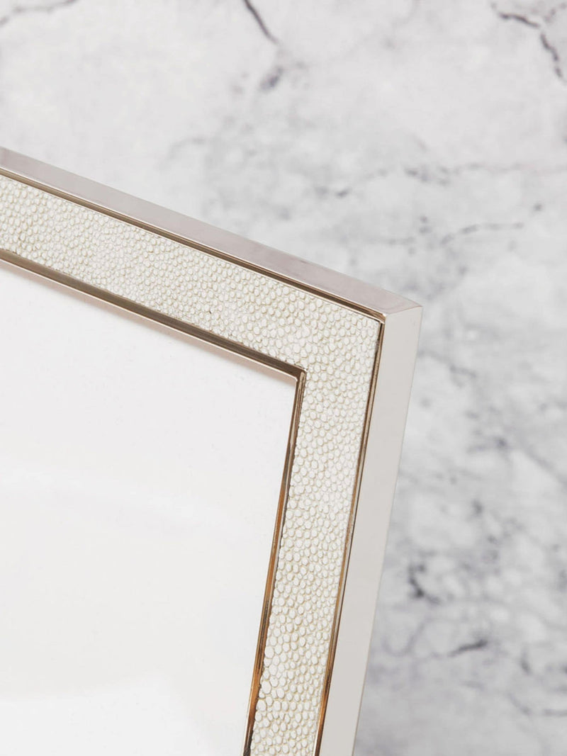 Widdop cream faux shagreen photo frame (British brand)